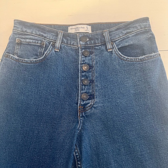 Abercrombie & Fitch 27/4R The Mom High Rise Button Fly Ankle Denim Jeans - Picture 3 of 5